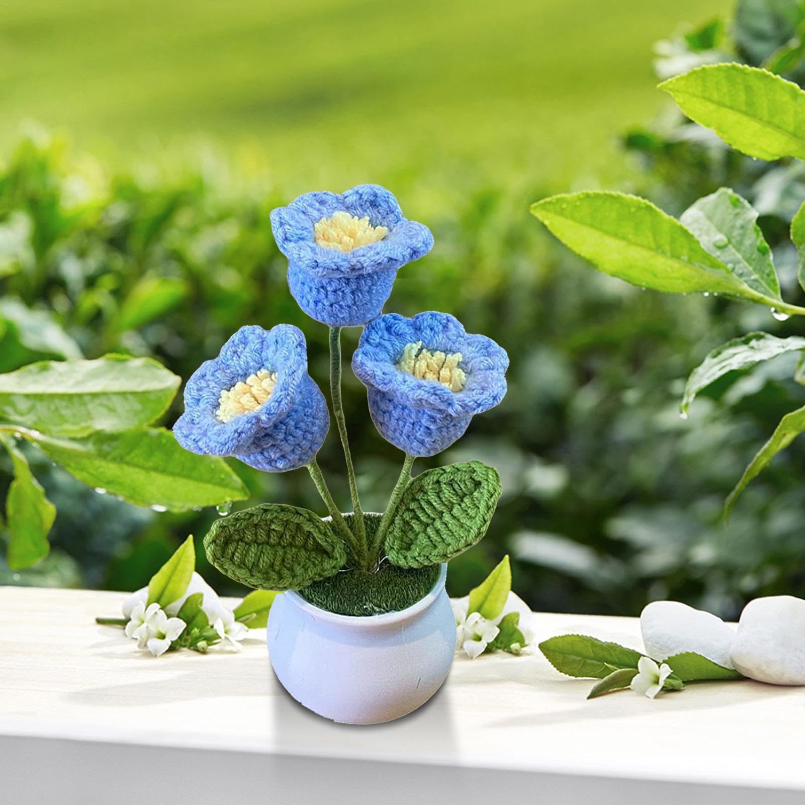 Amazon.co.jp: かぎ針編みのポットフラワー - ひまわりの鉢植え手作り